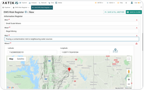 multimedia field risk data collection form on AKTEK iO